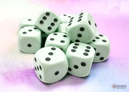 Chessex: Opaque Pastel Green/Black (12 Dice)