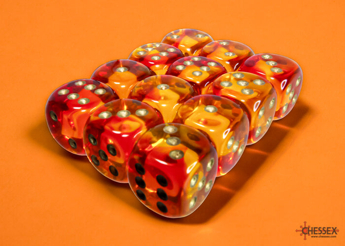 Chessex: Gemini Translucent Red-Yellow/Gold (12 Dice)