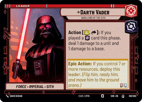 Darth Vader - Dark Lord of the Sith (001/002) (Prerelease Promo) (001/002) [Spark of Rebellion Promos]