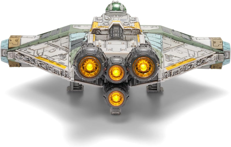 Star Wars Micro Galaxy Squadron Ghost Series 3-15-Inch Vehicle with Motion Activated Lights, Sounds, and 4 Micro Figures