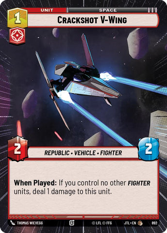 Crackshot V-Wing (892) (Hyperspace Foil) (892) [Jump to Lightspeed]