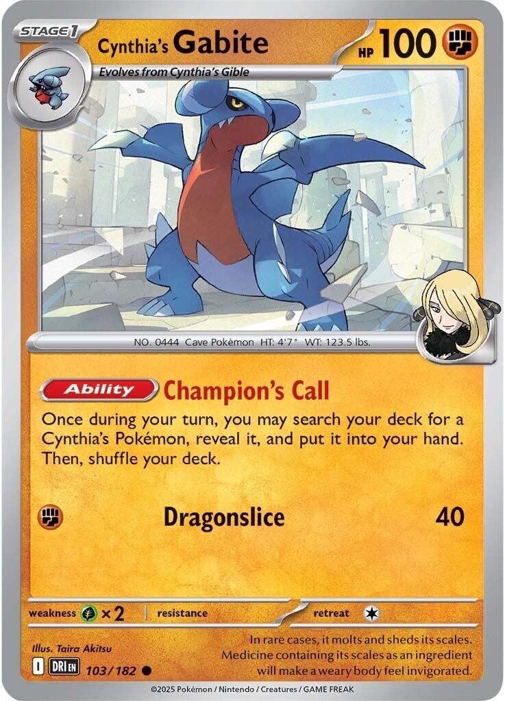 Cynthia's Gabite (103/182) [Scarlet & Violet: Destined Rivals]