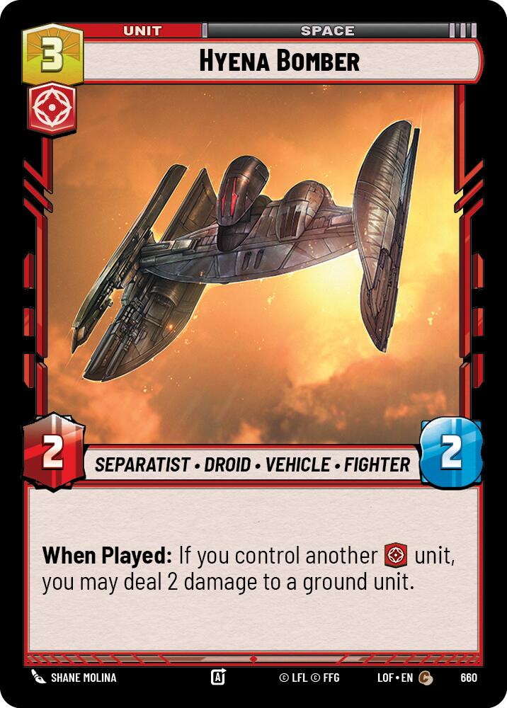 Hyena Bomber (660) (Foil) (660) [Legends of the Force]
