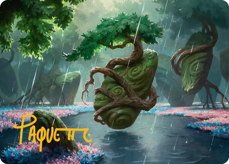 Rain-Slicked Copse Art Card (Gold-Stamped Signature) [Lorwyn Eclipsed Art Series]