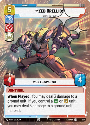 Zeb Orellios - Spectre Four (309) (Hyperspace Foil) (309) [A Lawless Time]