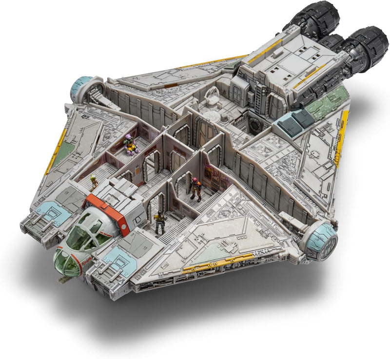 Star Wars Micro Galaxy Squadron Ghost Series 3-15-Inch Vehicle with Motion Activated Lights, Sounds, and 4 Micro Figures