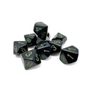 Chessex: Opaque - Black/Green (Set of 10 D10S)