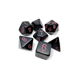 Chessex: Opaque - Black/Pink (7 Die Set)