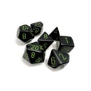 Chessex: Opaque - Black/Green (7 Die Set)