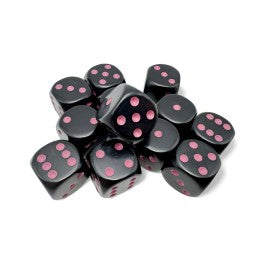 Chessex: Opaque - Black/Pink (16MM D6)
