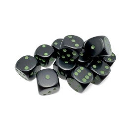 Chessex: Opaque - Black/Green (16MM D6)