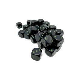 Chessex: Opaque - Black/Green (12MM D6)