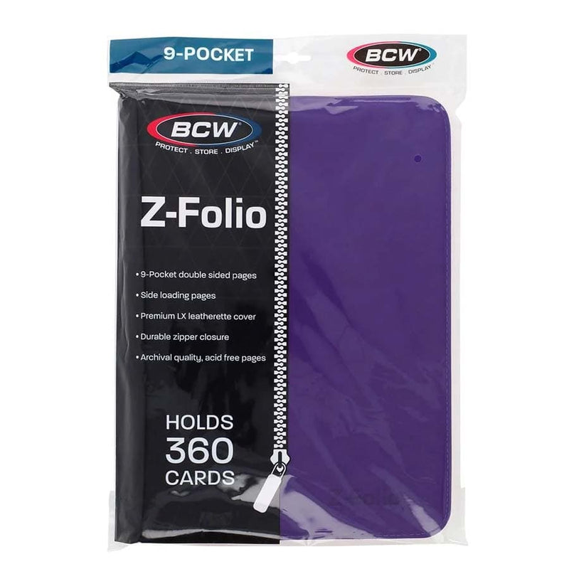 BCW SUPPLIES: Z-FOLIO 9-POCKET ALBUM: PURPLE (1-ZF9-PUR)