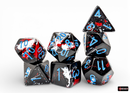 Chessex RPG Dice Sets: Brush Series - Dark Side/Blue (7)