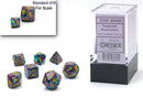 Chessex - Festive Mosaic/Yellow Mini-Polyhedral 7-Die Set