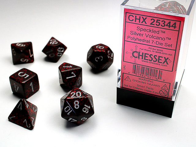 Chessex - Speckled Silver Volcano Polyhedral 7-Die Set