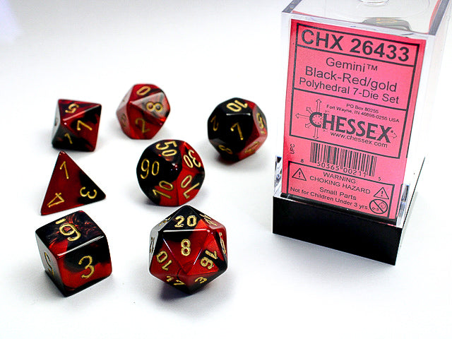 Chessex - Gemini Black-Red/Gold Polyhedral 7-Die Set