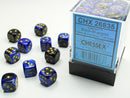 Chessex - Gemini Black-Blue/Gold 12mm D6 (36 Dice)