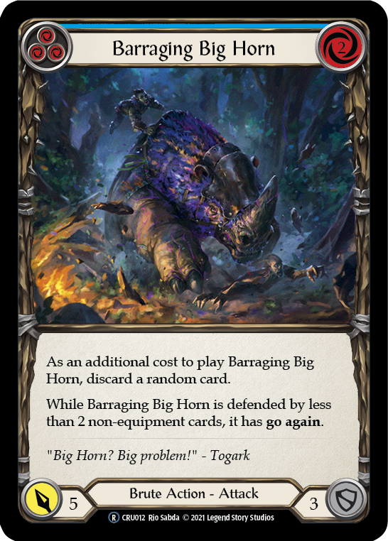 Barraging Big Horn (Blue) [U-CRU012-RF] Unlimited Rainbow Foil