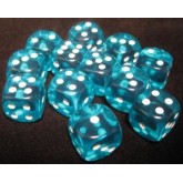 Chessex: Translucent 16Mm D6 Teal/White Dice