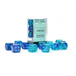 Chessex - Gemini Blue-Blue/Light Blue 16MM D6 Dice Block