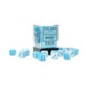 Chessex - Gemini Pearl Turquoise-White/Blue Luminary 12MM D6 Dice Block