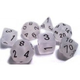 Chessex - Frosted Clear/Black 7-Die Set