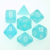 Chessex - Frosted Teal/White 7-Die Set