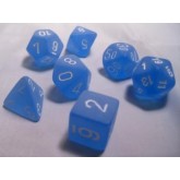 Chessex - Frosted Blue/White 7-Die Set
