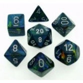 Chessex: Festive Green/Silver 7-Die Set