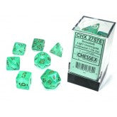 Chessex Borealis Polyhedral Light Green/gold Luminary 7-Die Set