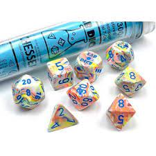 Chessex Lab Dice - Kaleidoscope/Blue 7 die set polyhedral