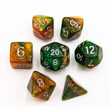 Critical Hit Collections - Green/Orange 7 Set Polyhedral