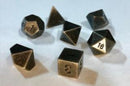 Chessex Metal Dice: Metal Old Brass 7 Die Polyhedral Set