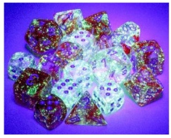 Chessex Dice Sets: Nebula Red/Silver Luminary d10 Set (10)